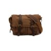 Sechunk Vintage Military Leather Canvas Laptop Bag coffee