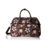 World Traveler Womens Carry on Shoulder Tote Duffel Bag brown daisy